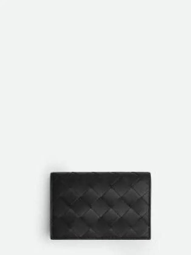 Bottega Veneta Intrecciato Folding Card Wallet Black
