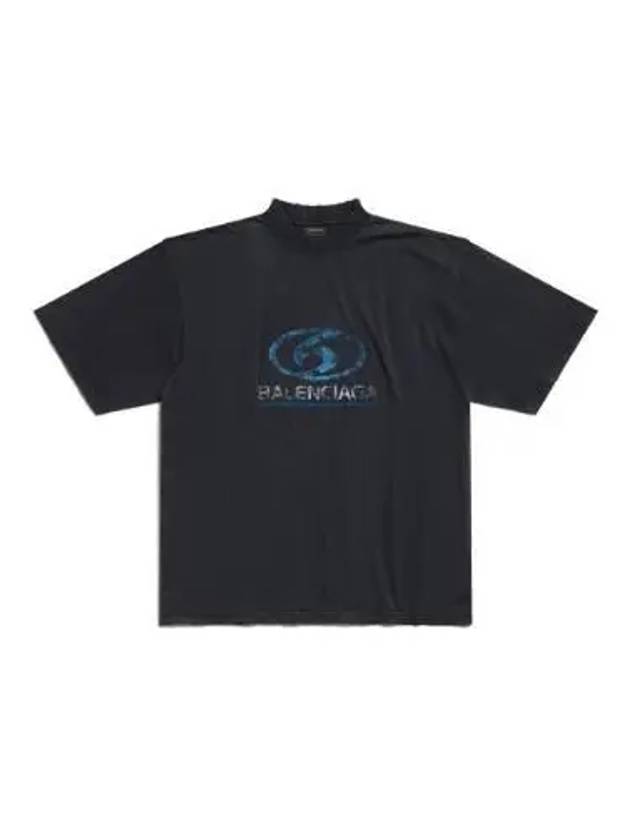 Balenciaga Surfer Medium Fit Short Sleeve T-Shirt Navy