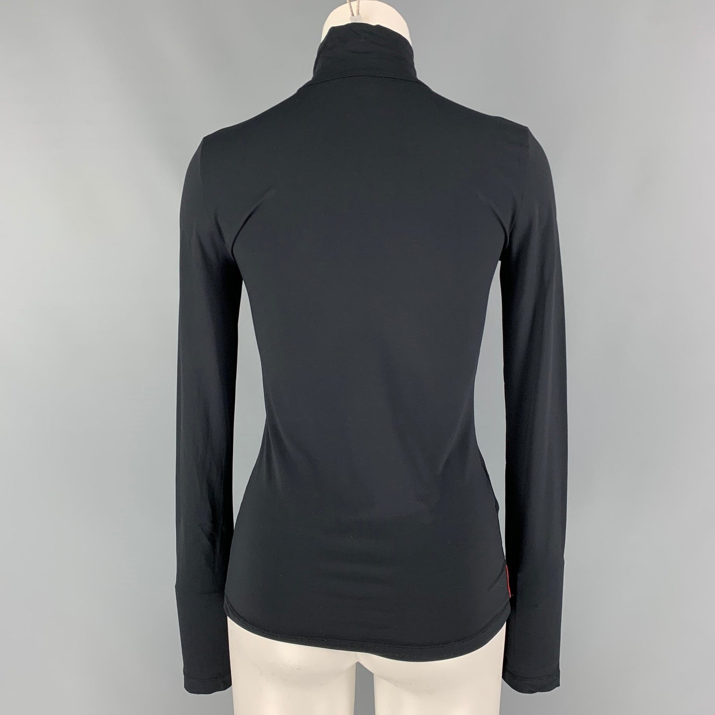 PRADA SPORT Size S Black Nylon High Collar Top