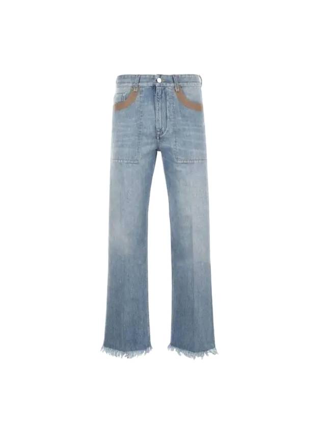 Fendi logo patch denim jeans blue