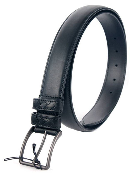 Bottega Veneta Plain Leather Belt Black