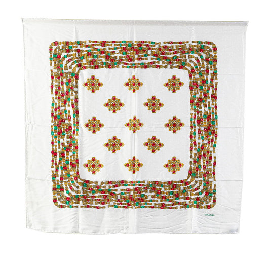 Chanel Silk Jewelry Pattern Scarf