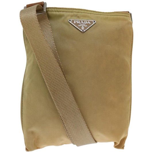 PRADA Shoulder Bag Nylon Beige  fm3208