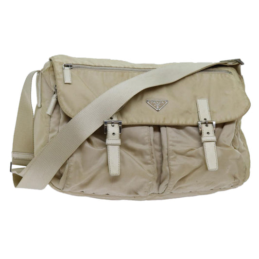PRADA Shoulder Bag Nylon Beige  fm3366