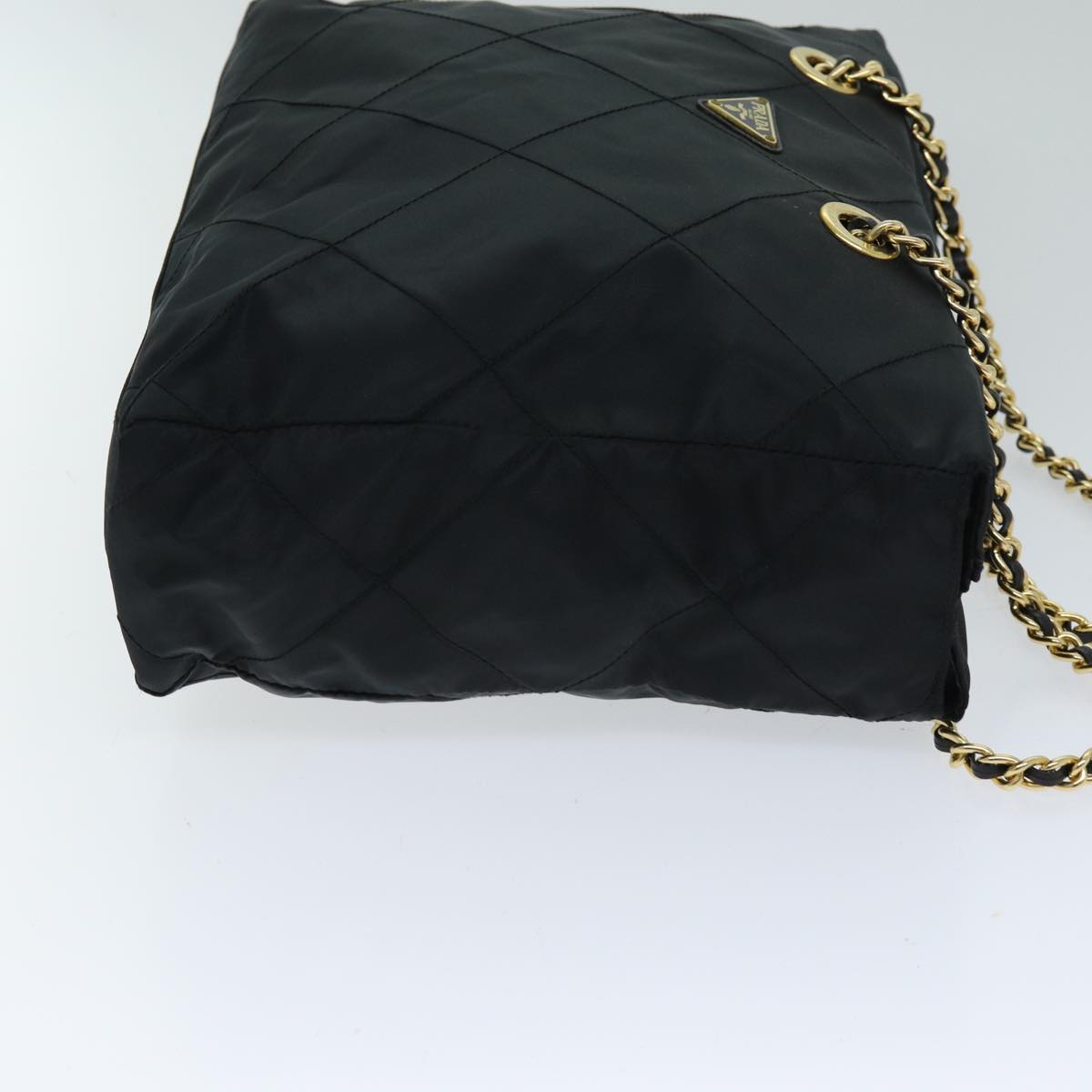 PRADA Chain Shoulder Bag Nylon Black  fm3521