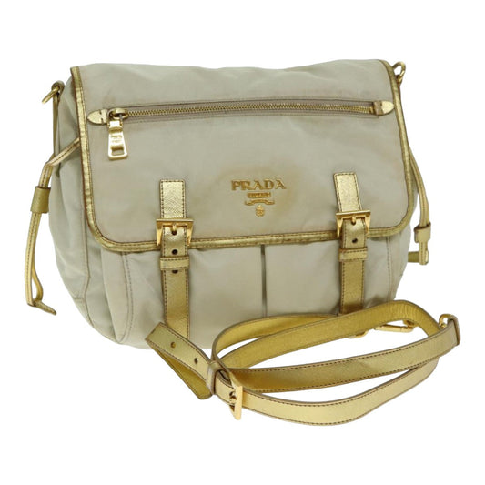 PRADA Shoulder Bag Nylon Beige  fm3522