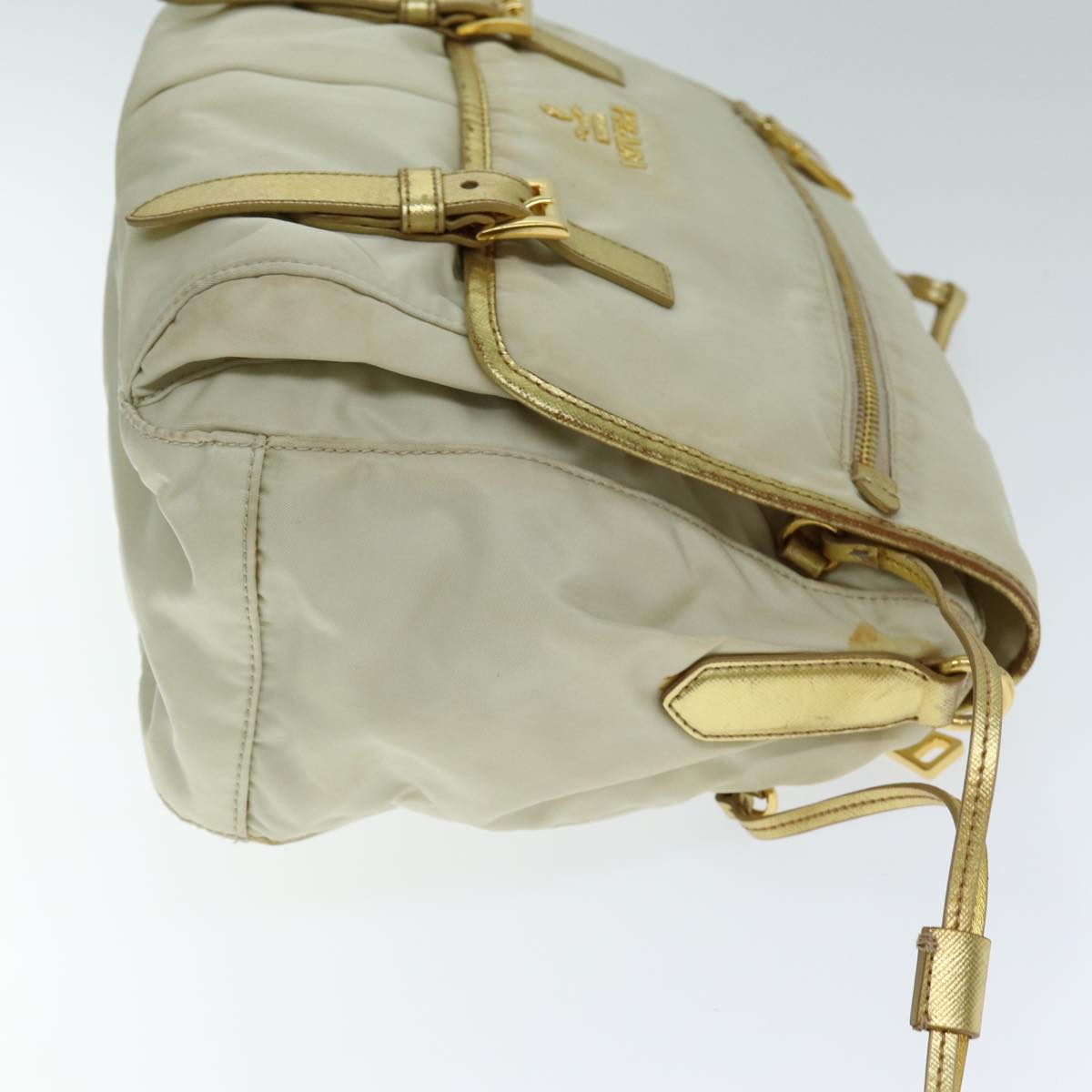 PRADA Shoulder Bag Nylon Beige  fm3522