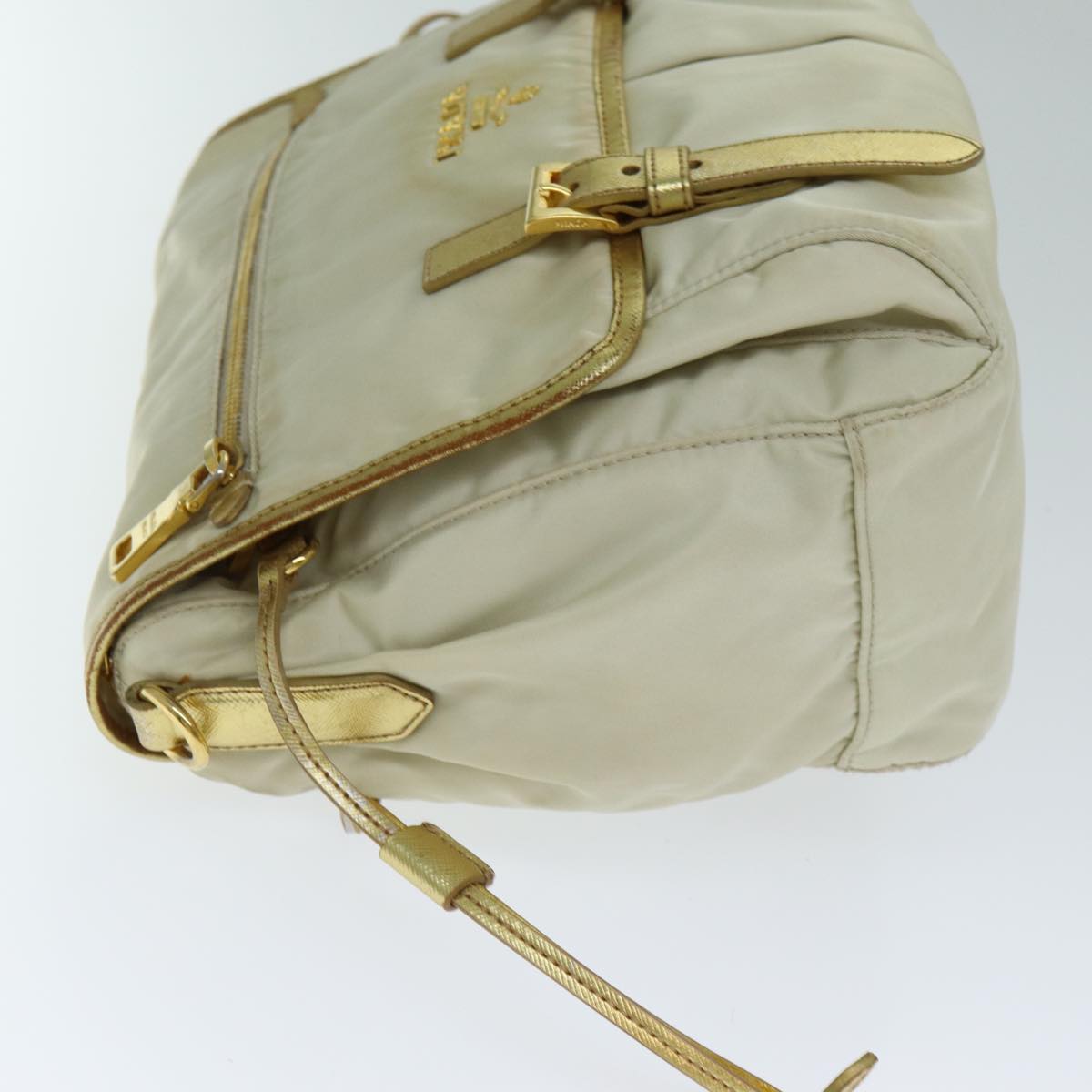 PRADA Shoulder Bag Nylon Beige  fm3522