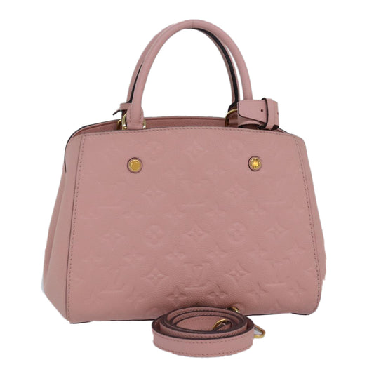 LOUIS VUITTON Monogram Empreinte Montaigne BB Bag Pink Rose M44123 fm3558A