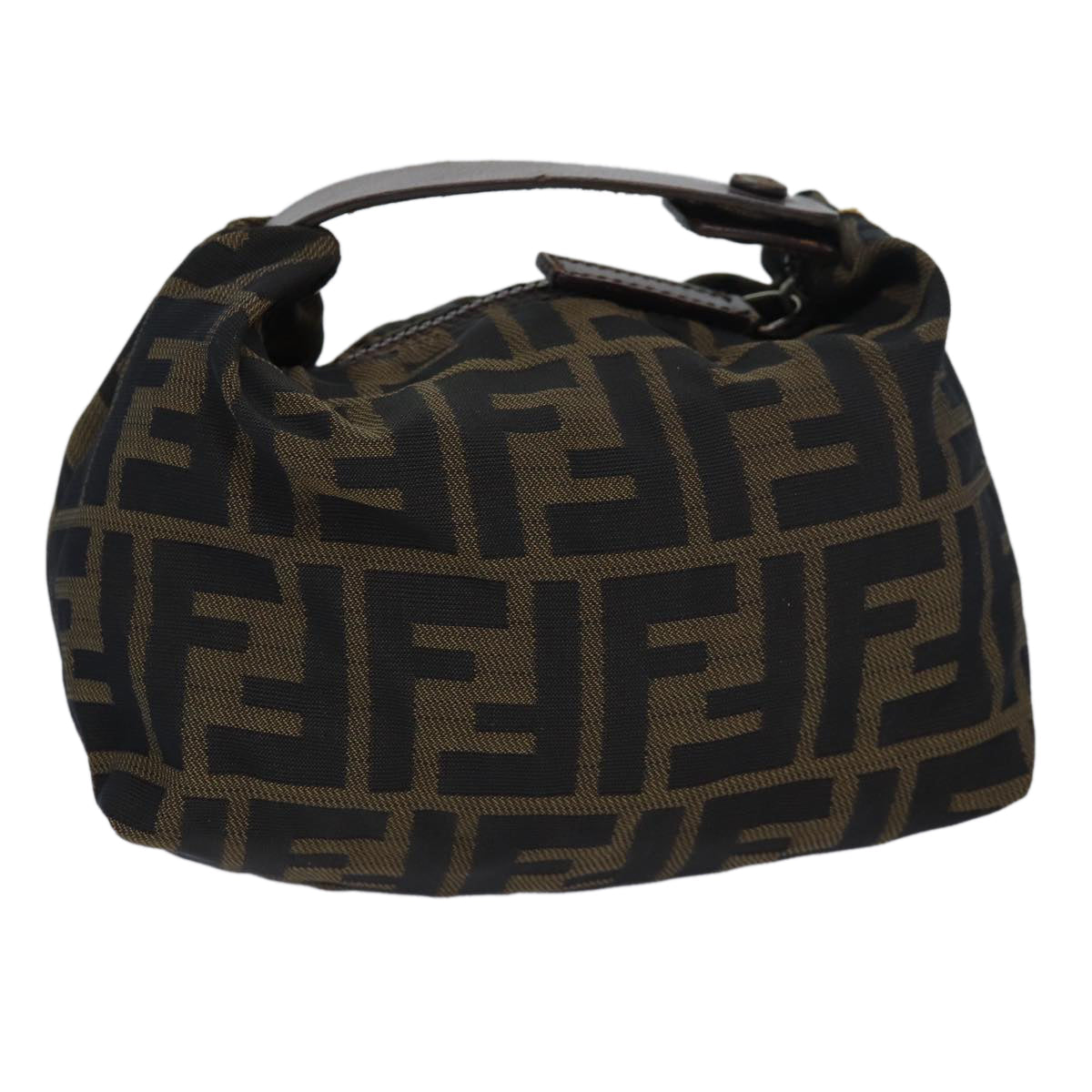 FENDI Zucca Canvas hand Pouch Brownfm3631
