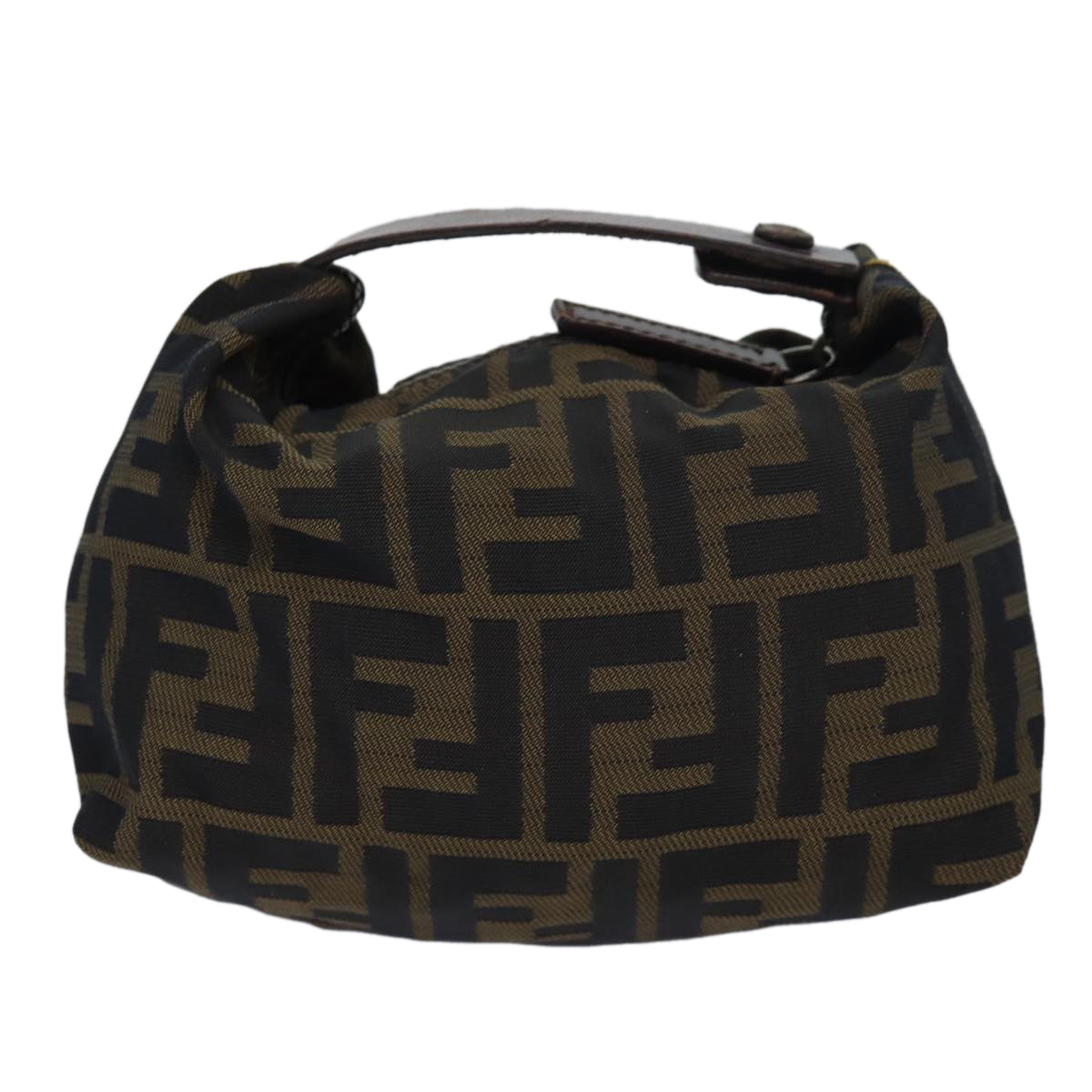 FENDI Zucca Canvas hand Pouch Brownfm3631