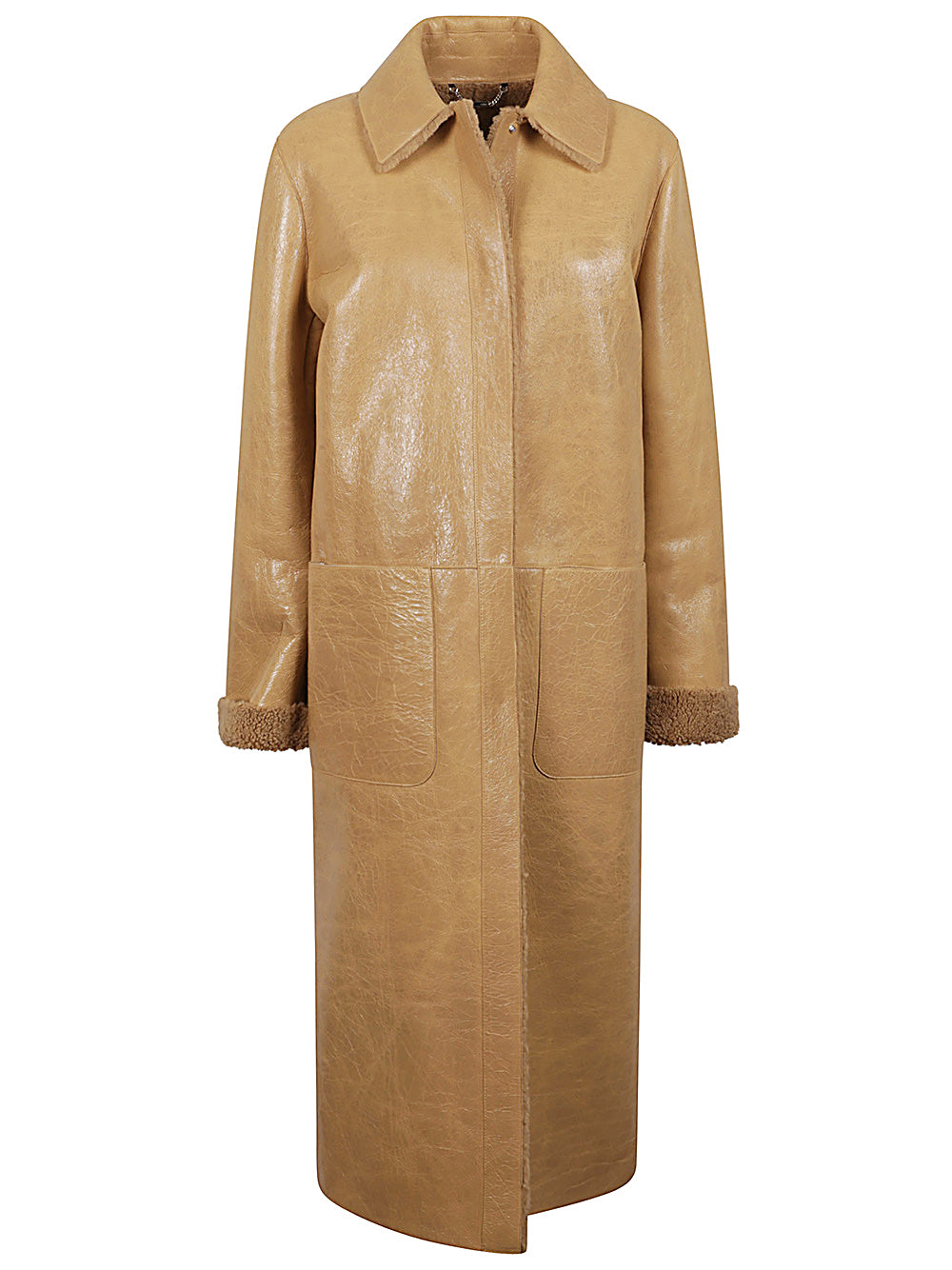 FENDI Stylish Long Cut Leather Jacket for Women