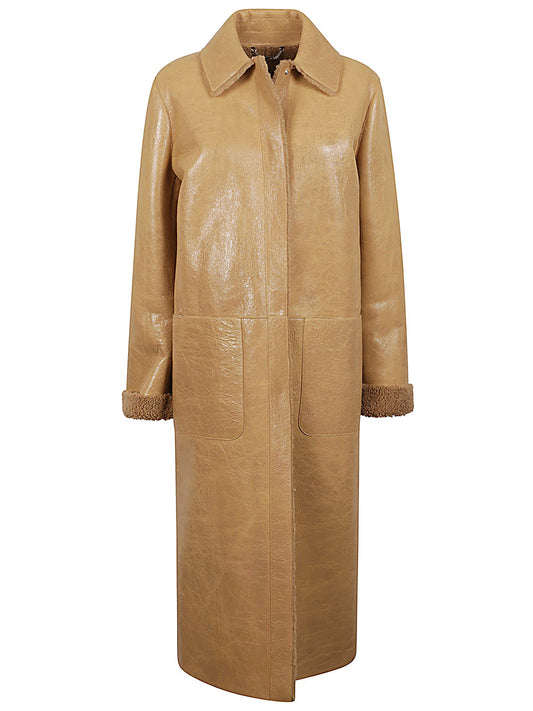 FENDI Stylish Long Cut Leather Jacket for Women