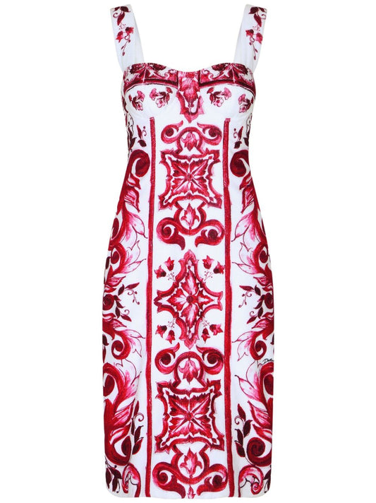 Dolce & Gabbana Women Maiolica Printed Tubino Dress