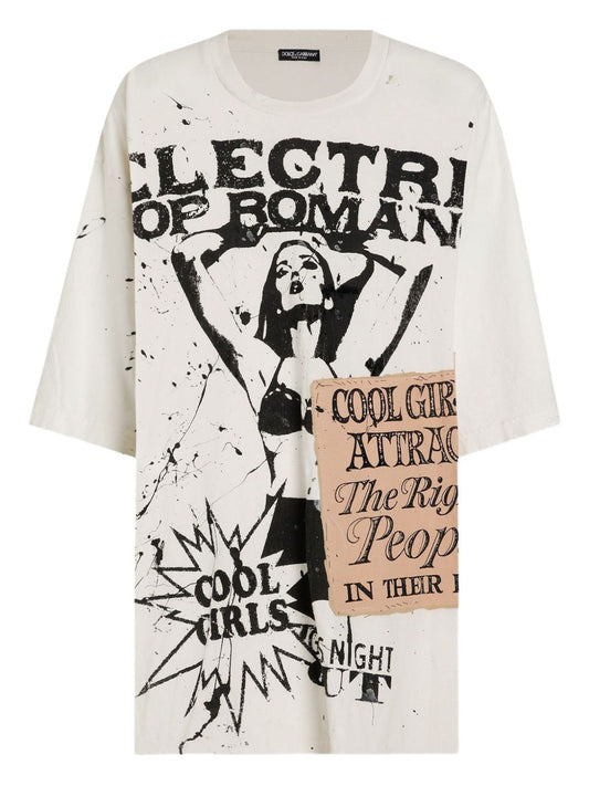Dolce & Gabbana Women Printed Cotton T-Shirt