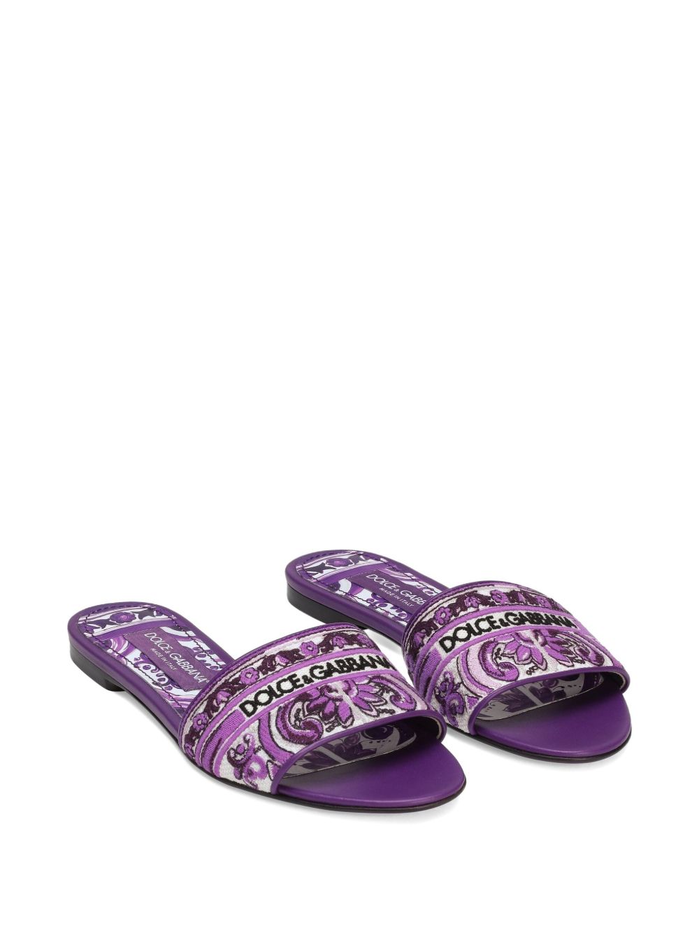 Dolce & Gabbana Women Maiolica Print Slides