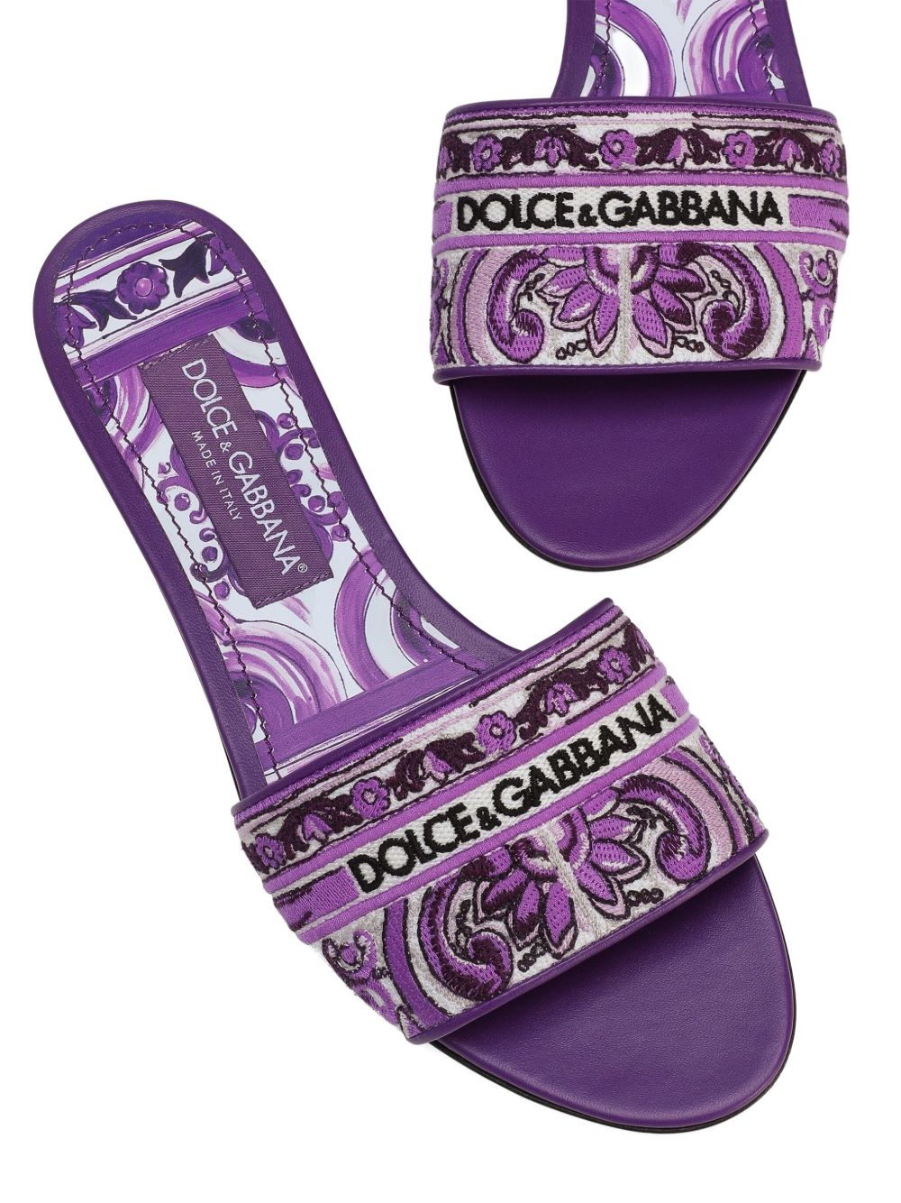 Dolce & Gabbana Women Maiolica Print Slides