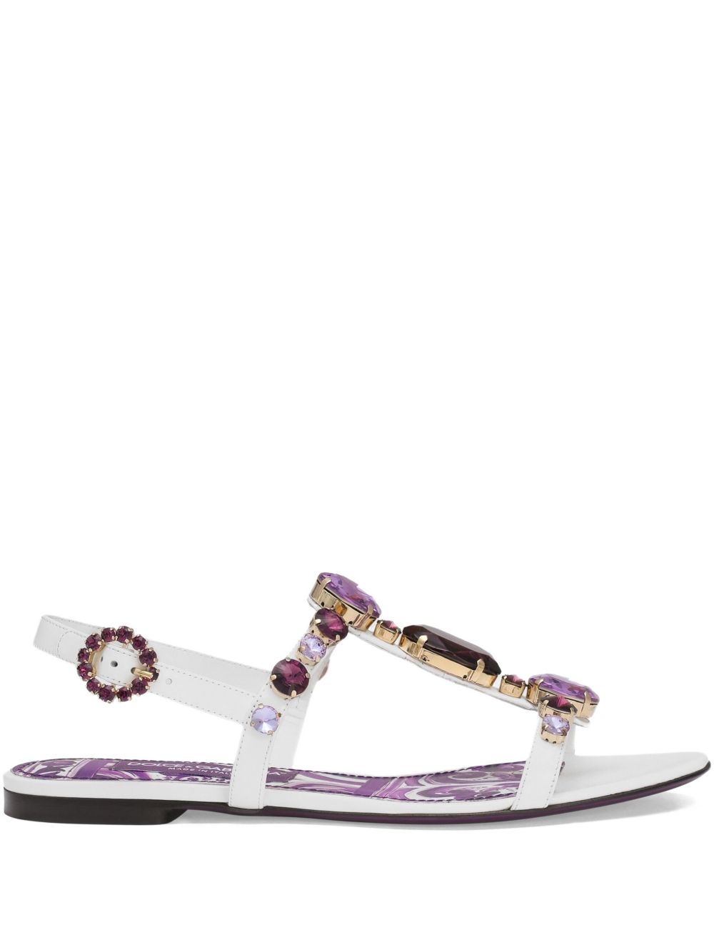 Dolce & Gabbana Women Maiolica Leather Sandals