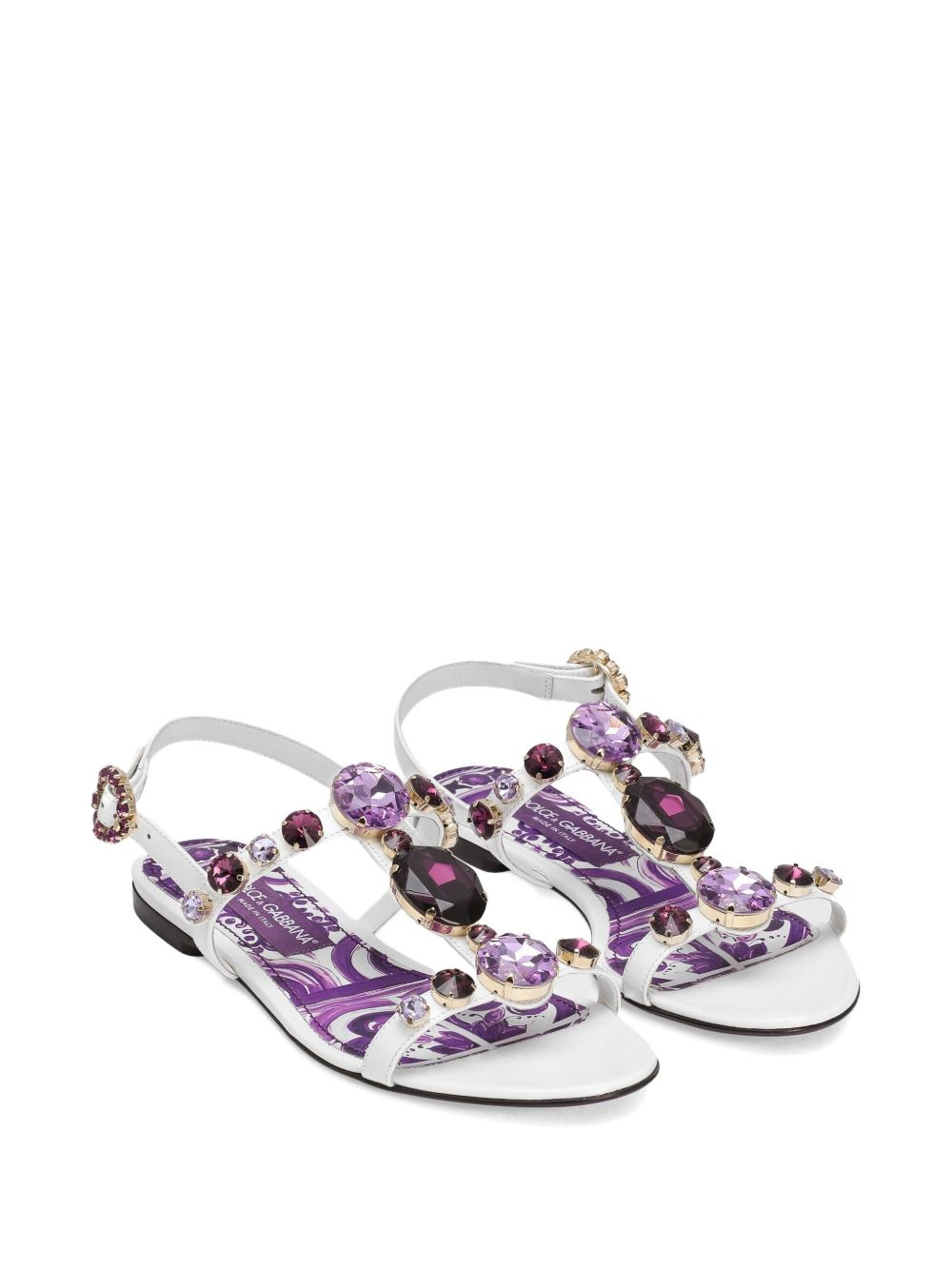 Dolce & Gabbana Women Maiolica Leather Sandals