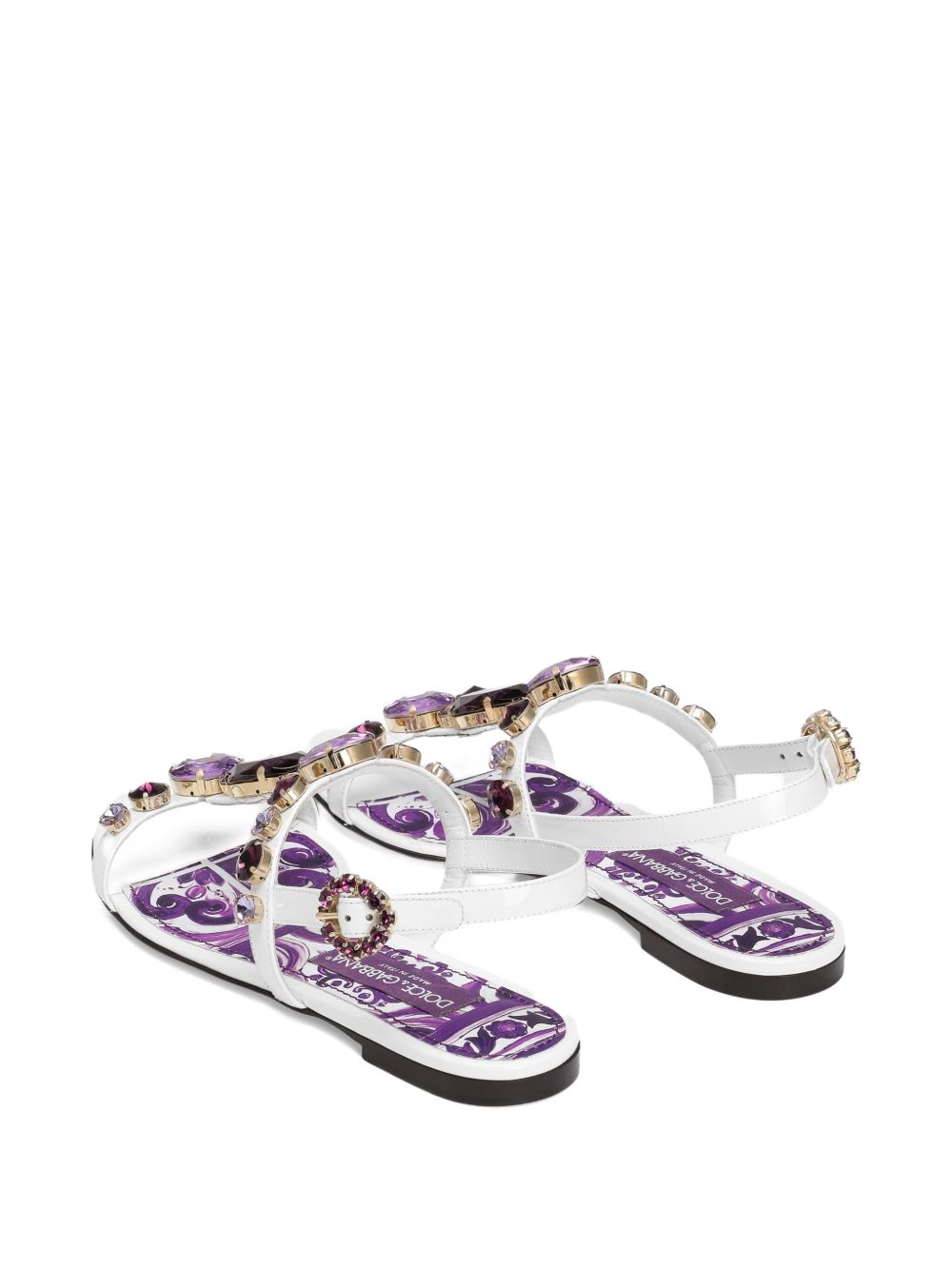 Dolce & Gabbana Women Maiolica Leather Sandals