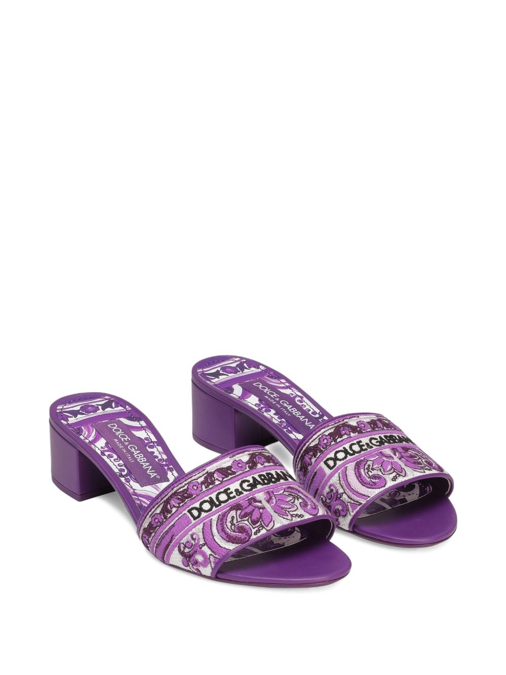 Dolce & Gabbana Women Maiolic Print Slide Sandals
