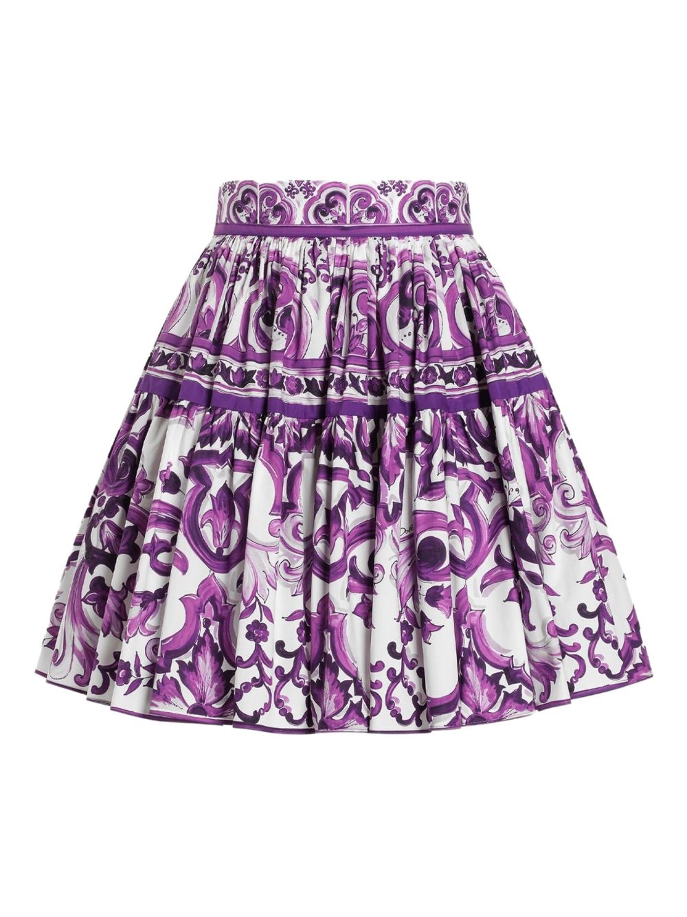 Dolce & Gabbana Women Maiolica Print Cotton Skirt