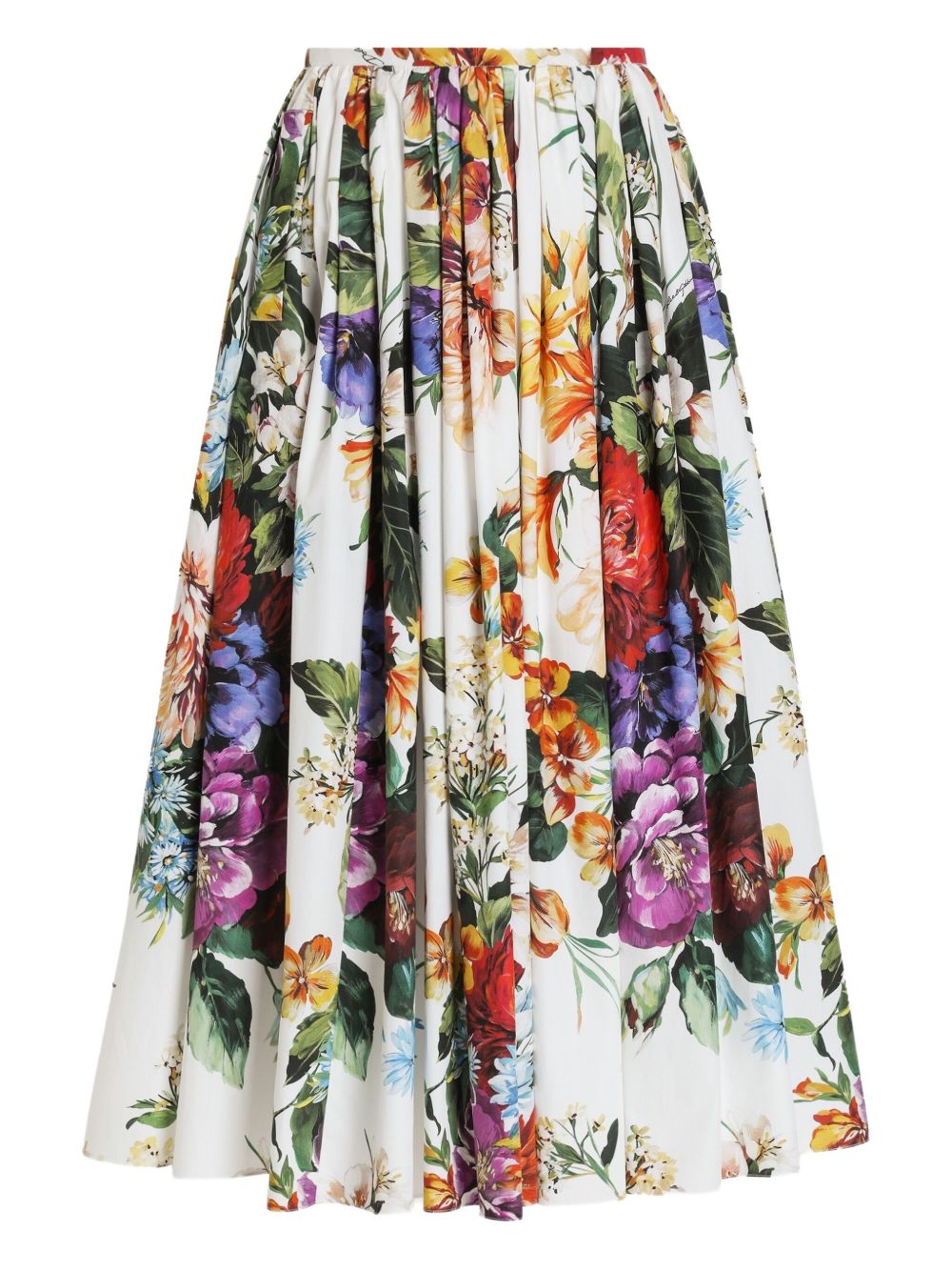 Dolce & Gabbana Women Flower Print Cotton Midi Skirt
