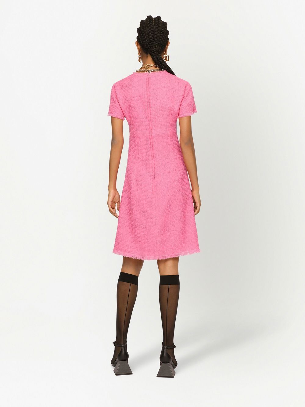 Dolce & Gabbana Women Rachel Tweed Dress With Dg Logo