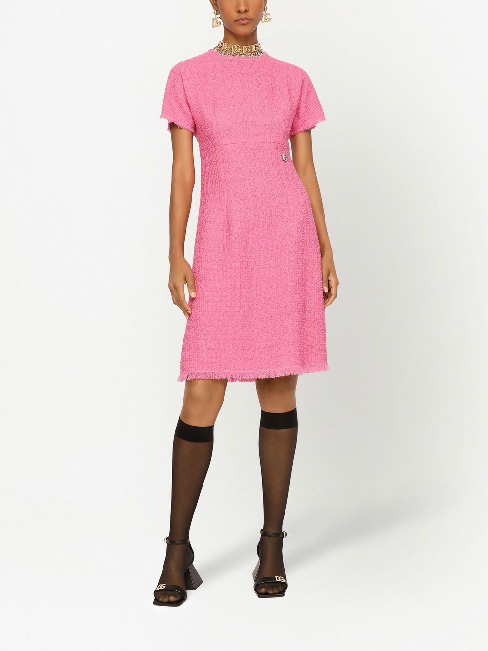 Dolce & Gabbana Women Rachel Tweed Dress With Dg Logo