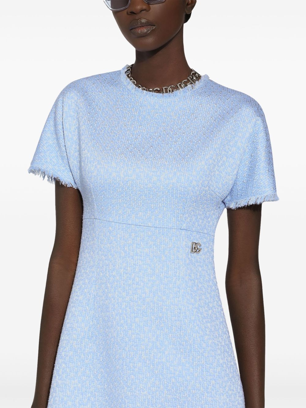 Dolce & Gabbana Women Rachel Tweed Dress With Dg Logo