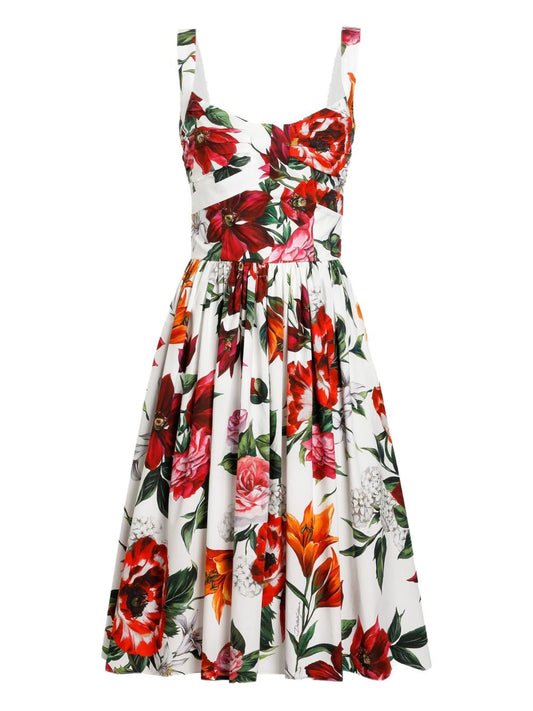 Dolce & Gabbana Women Anemoni Print Cotton Midi Dress