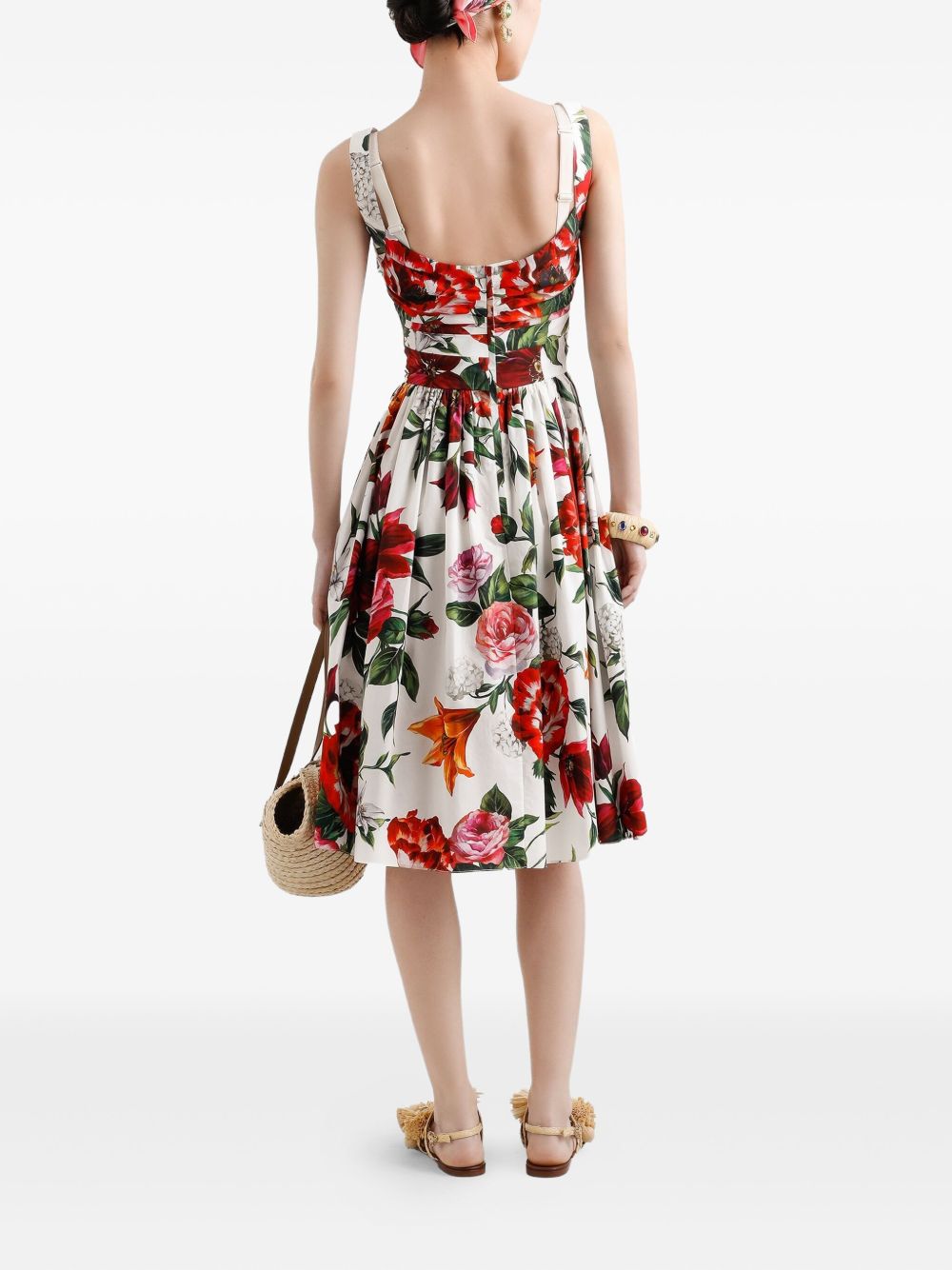 Dolce & Gabbana Women Anemoni Print Cotton Midi Dress