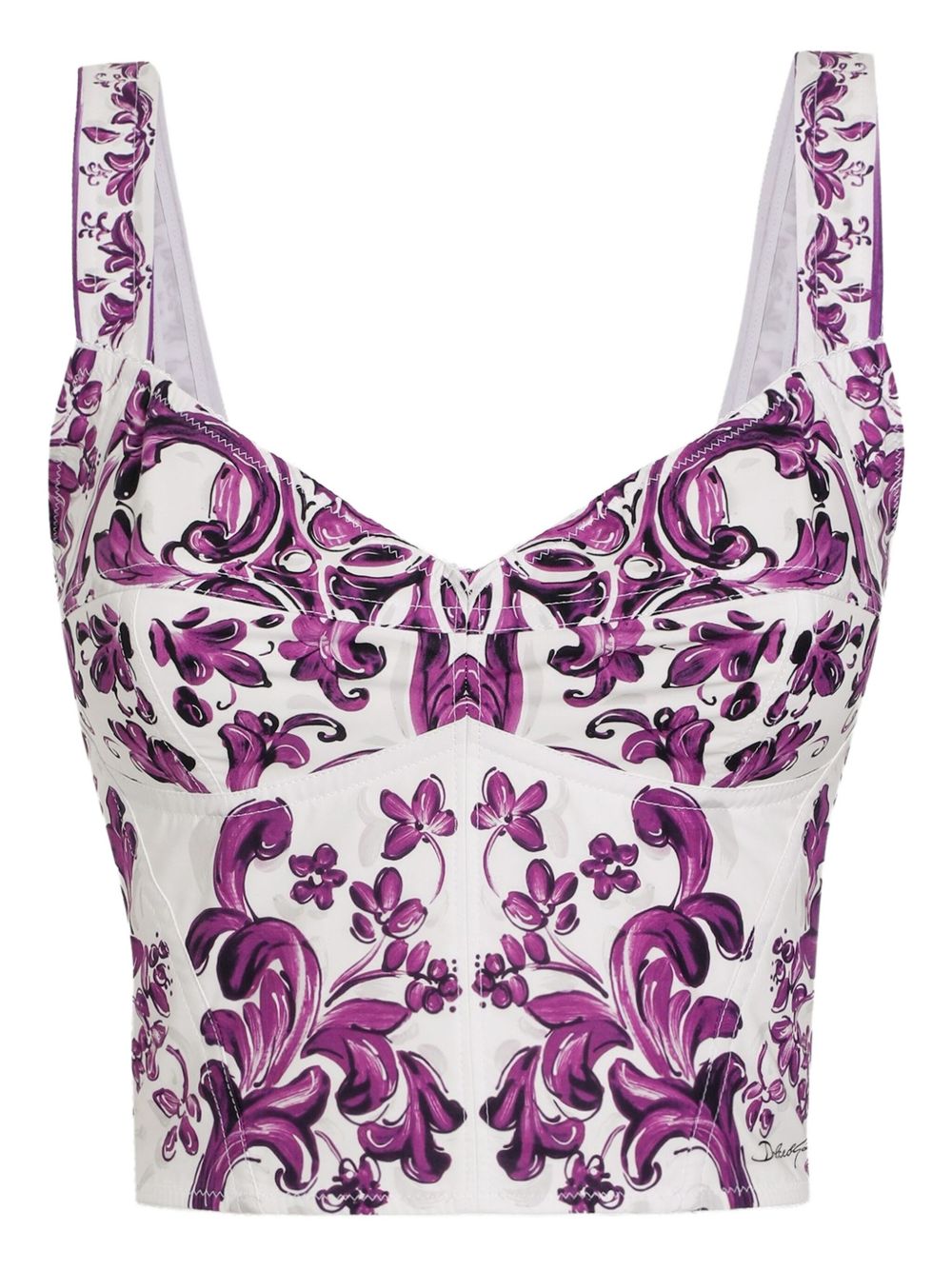 Dolce & Gabbana Women Maiolica Print Bustier Top