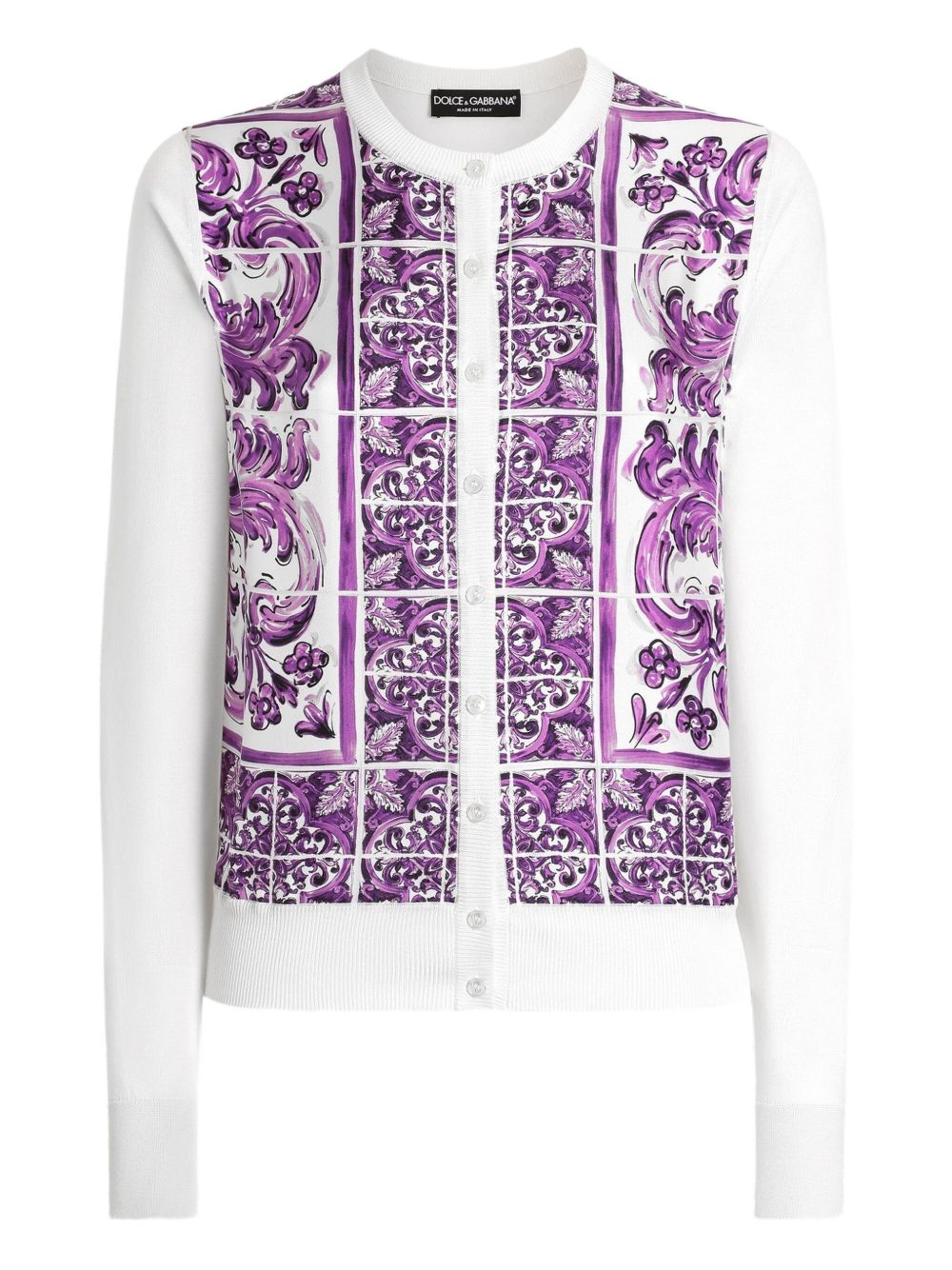 Dolce & Gabbana Women Maiolica Print Silk Cardigan