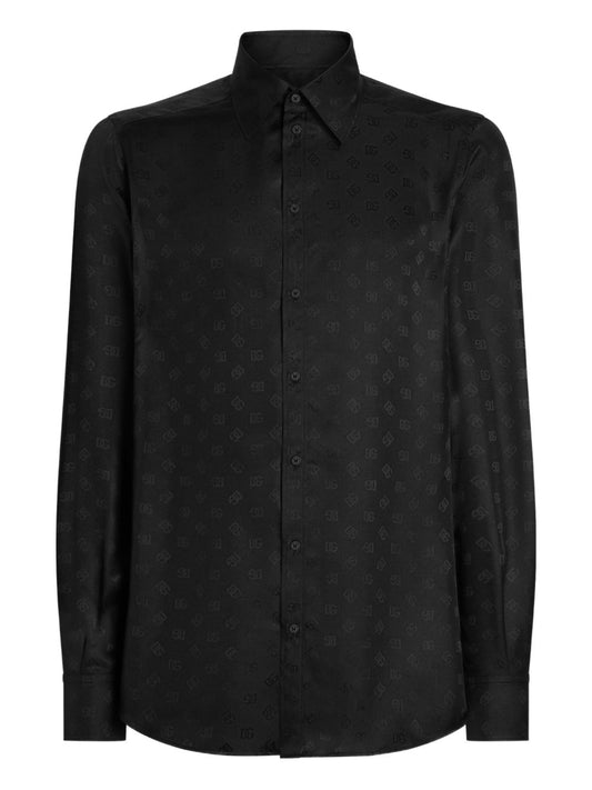 Dolce & Gabbana Men Jacquard Silk Shirt