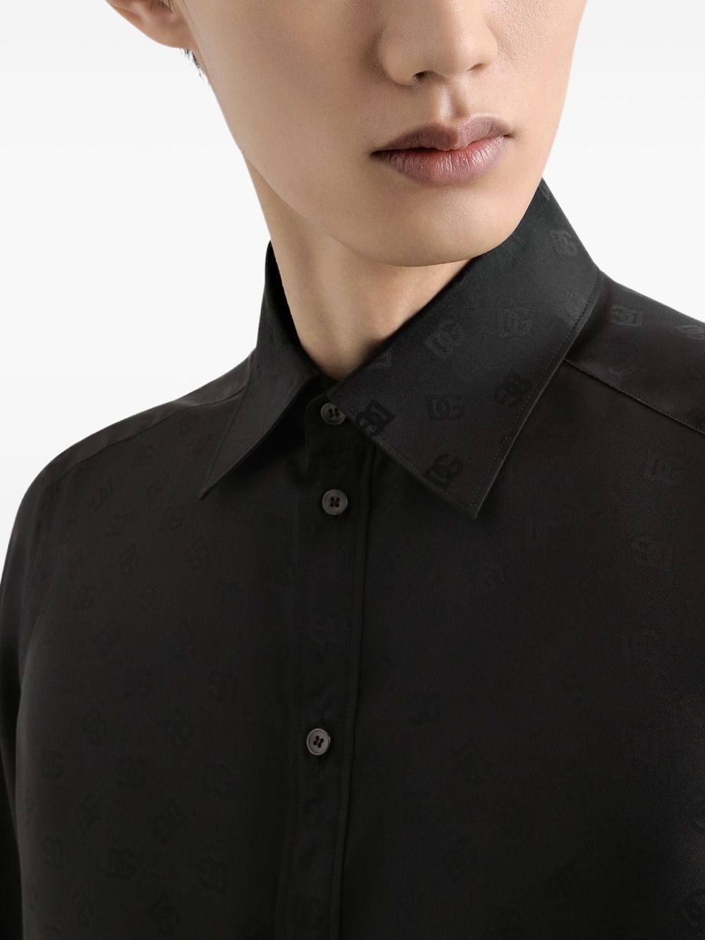 Dolce & Gabbana Men Jacquard Silk Shirt