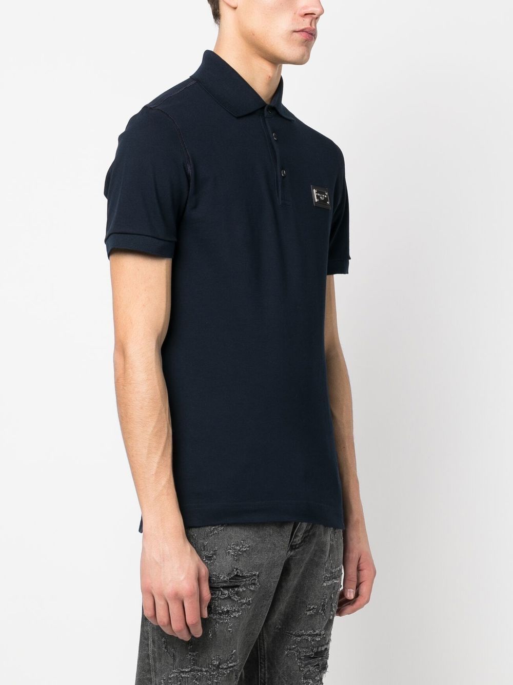 Dolce & Gabbana Men Logo Cotton Polo Shirt