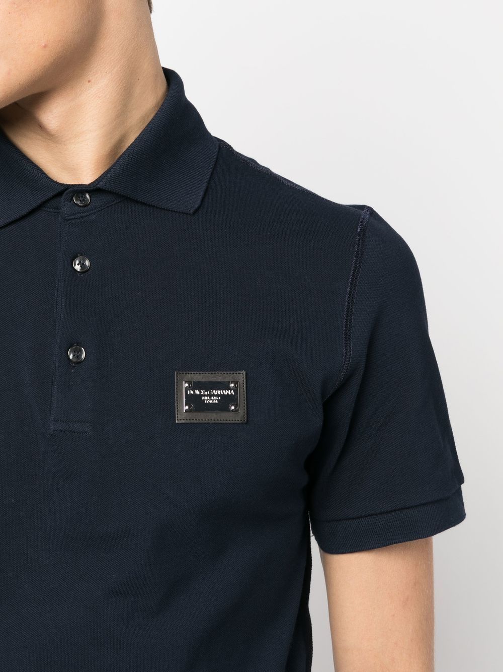 Dolce & Gabbana Men Logo Cotton Polo Shirt