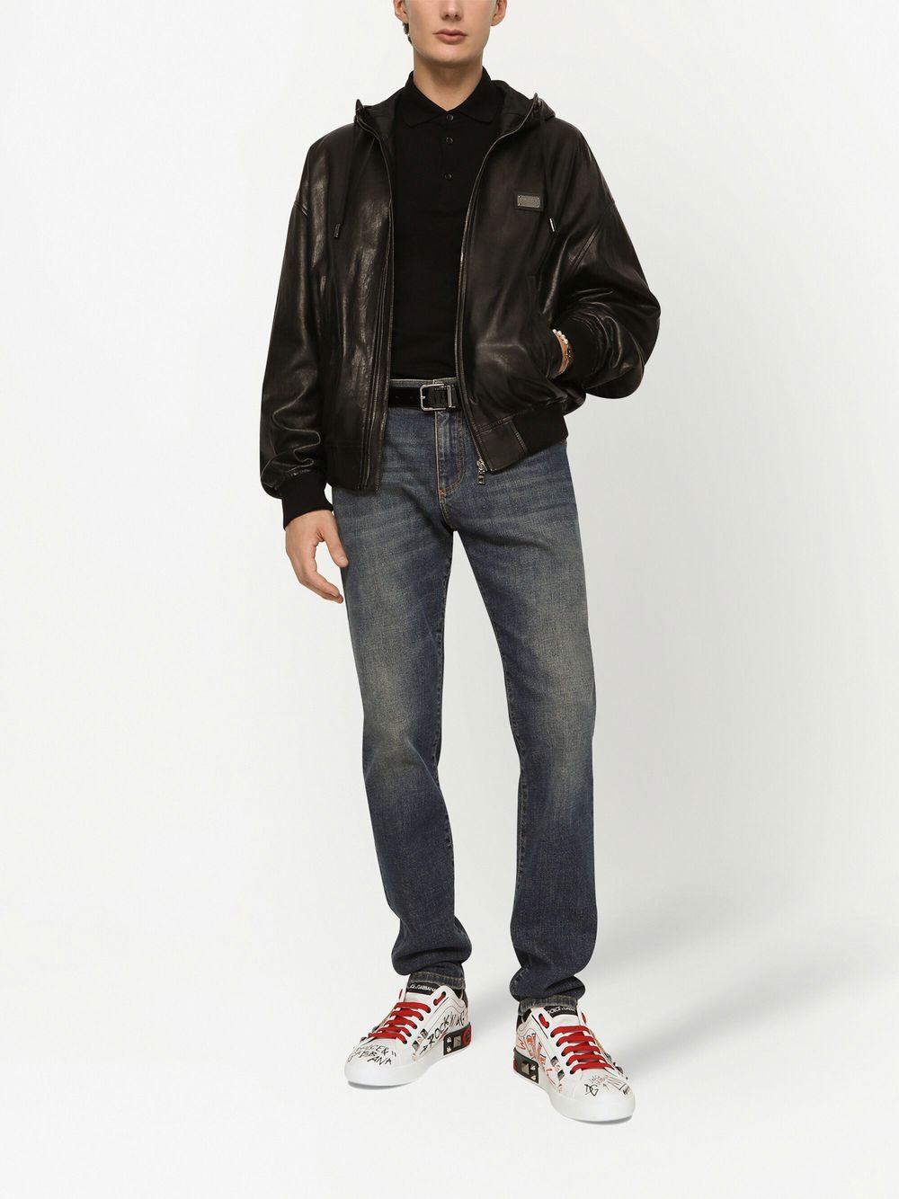 Dolce & Gabbana Men Logo Cotton Polo Shirt