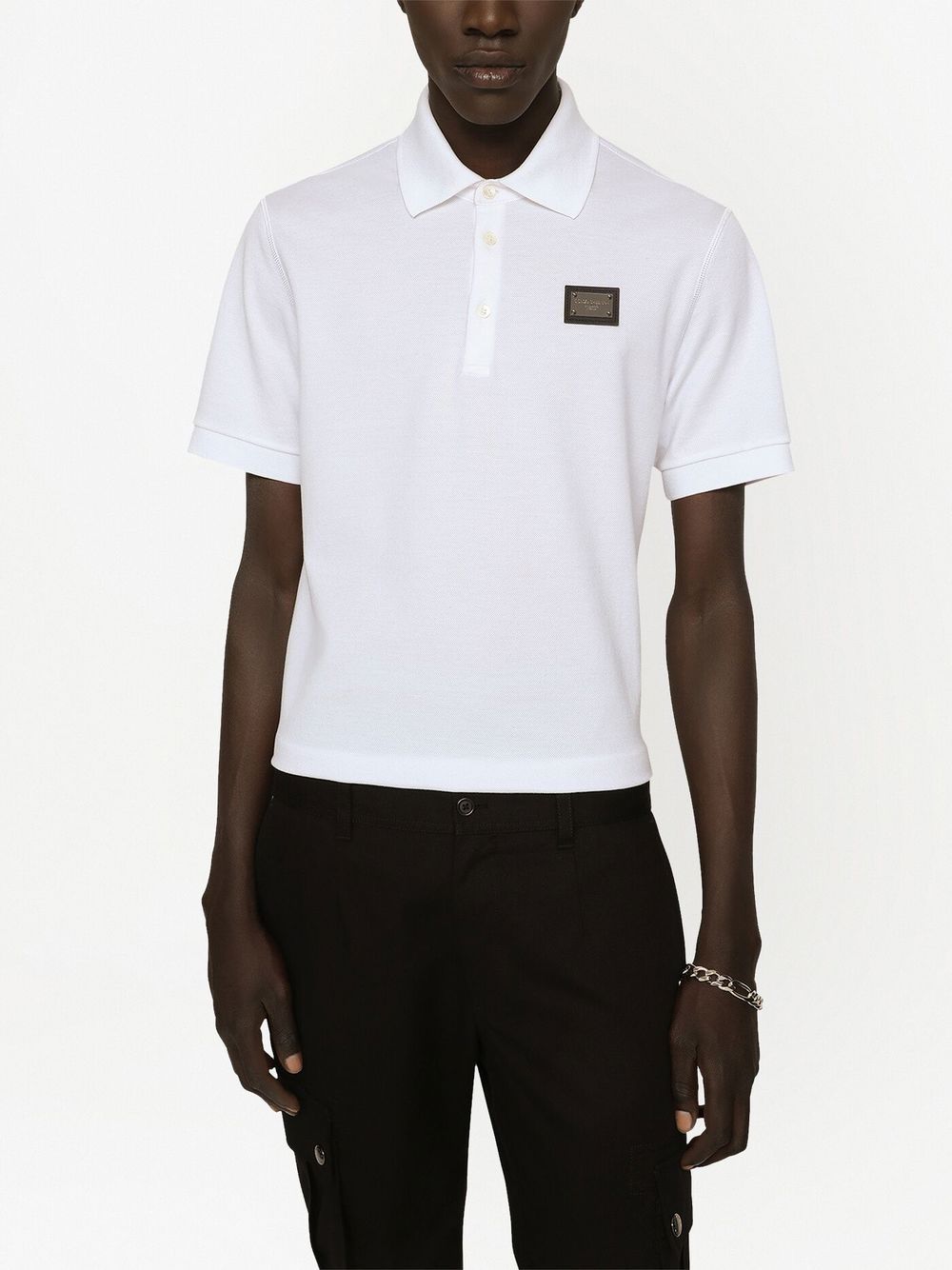 Dolce & Gabbana Men Logo Cotton Polo Shirt