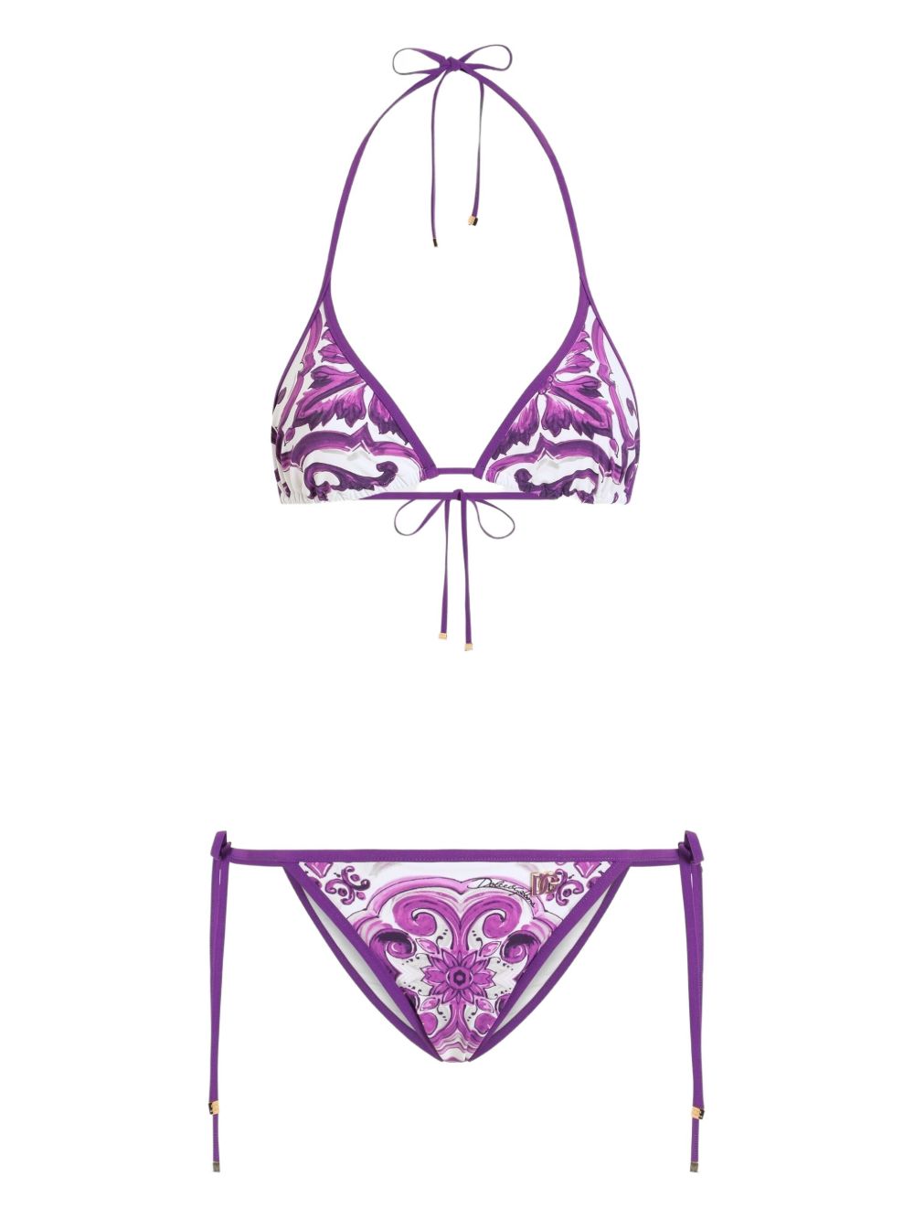Dolce & Gabbana Women Maiolica Print Bikini Set