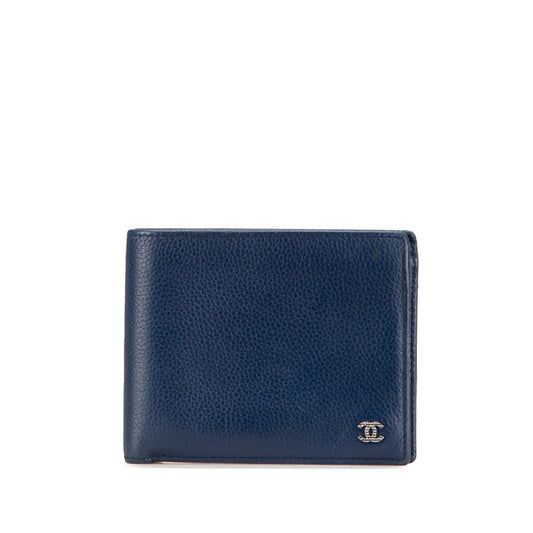 Chanel Leather Coco Mark Bifold Wallet