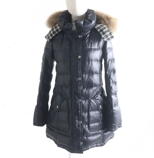 Burberry Blue Label Hooded Down Coat, Black