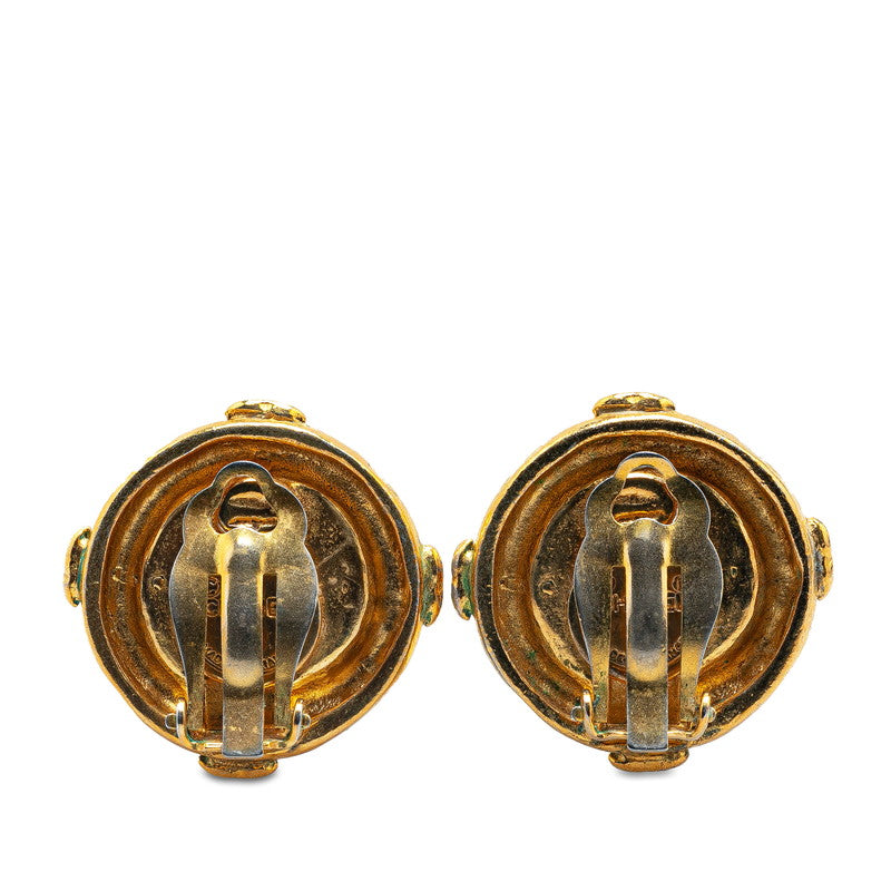 Chanel Coco Mark Round Earrings Gold