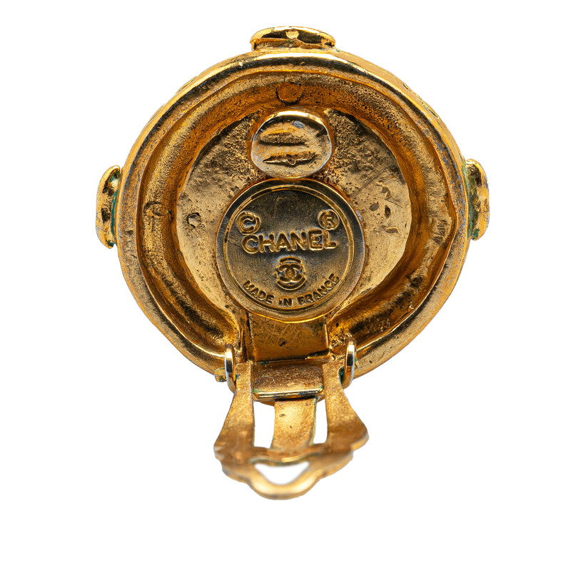 Chanel Coco Mark Round Earrings Gold
