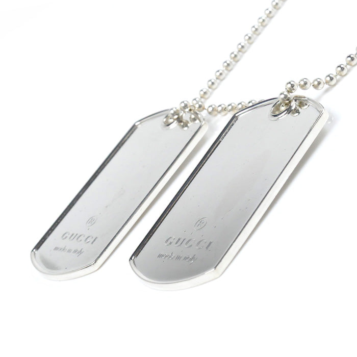Gucci Silver 925 Double Dog Tag Necklace