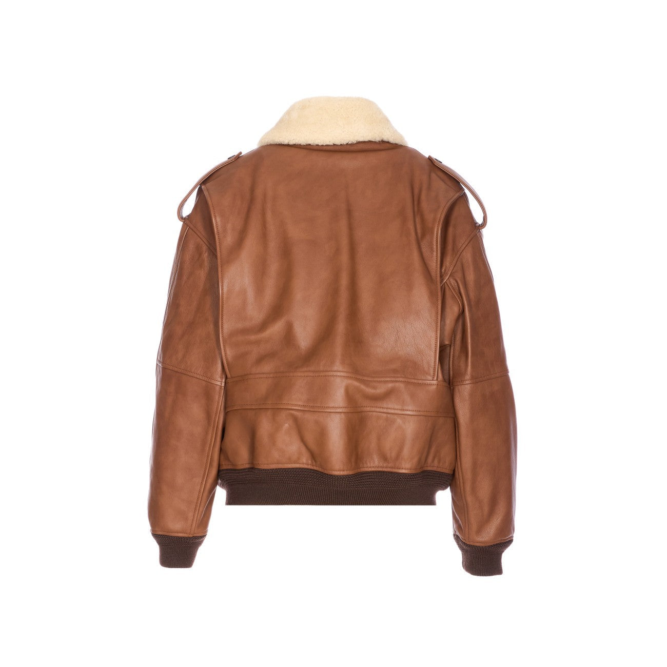 Saint Laurent Women Hammered Leather And Shearling Bomber Jacket
