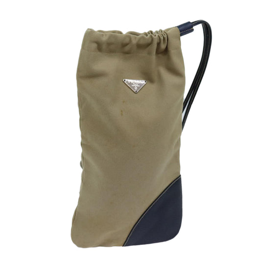 PRADA Pouch Canvas Beige  hk1253