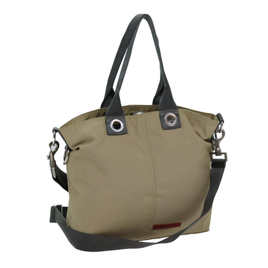 PRADA Tote Bag Canvas 2way Beige  hk1257