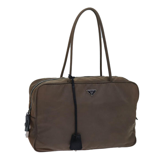 PRADA Hand Bag Nylon Beige  hk1258